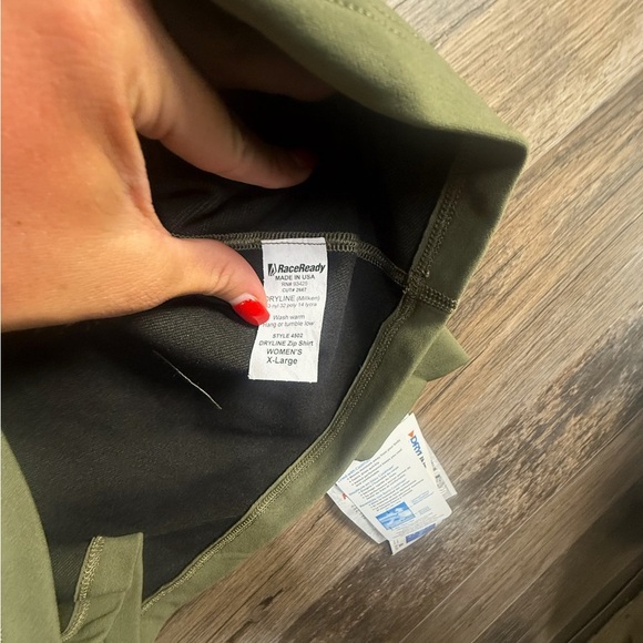Race Ready Classic Olive Green Women's Half Zip Pullover - Picture 8 of 10